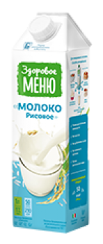 Напиток растит.безалк.Молоко Рисовое, обогащ.Ca,витаминами, 1л*1т/пак /Здоровое Меню/