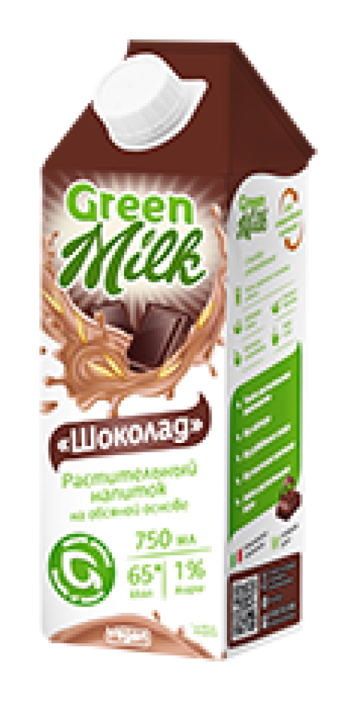 Напиток растит.безалк. Шоколад, 0,75л*1т/пак /Green Milk/Здоровое Меню/
